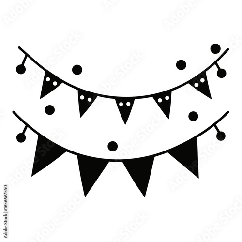 Festive bunting banners with polka dots celebration
