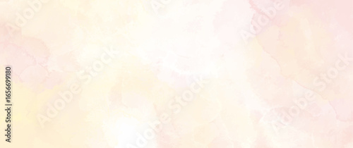 Vector watercolor yellow and pink texture background for cards. Hand drawn vector texture. Abstract pastel color watercolor banner. Marble. Template for design.	