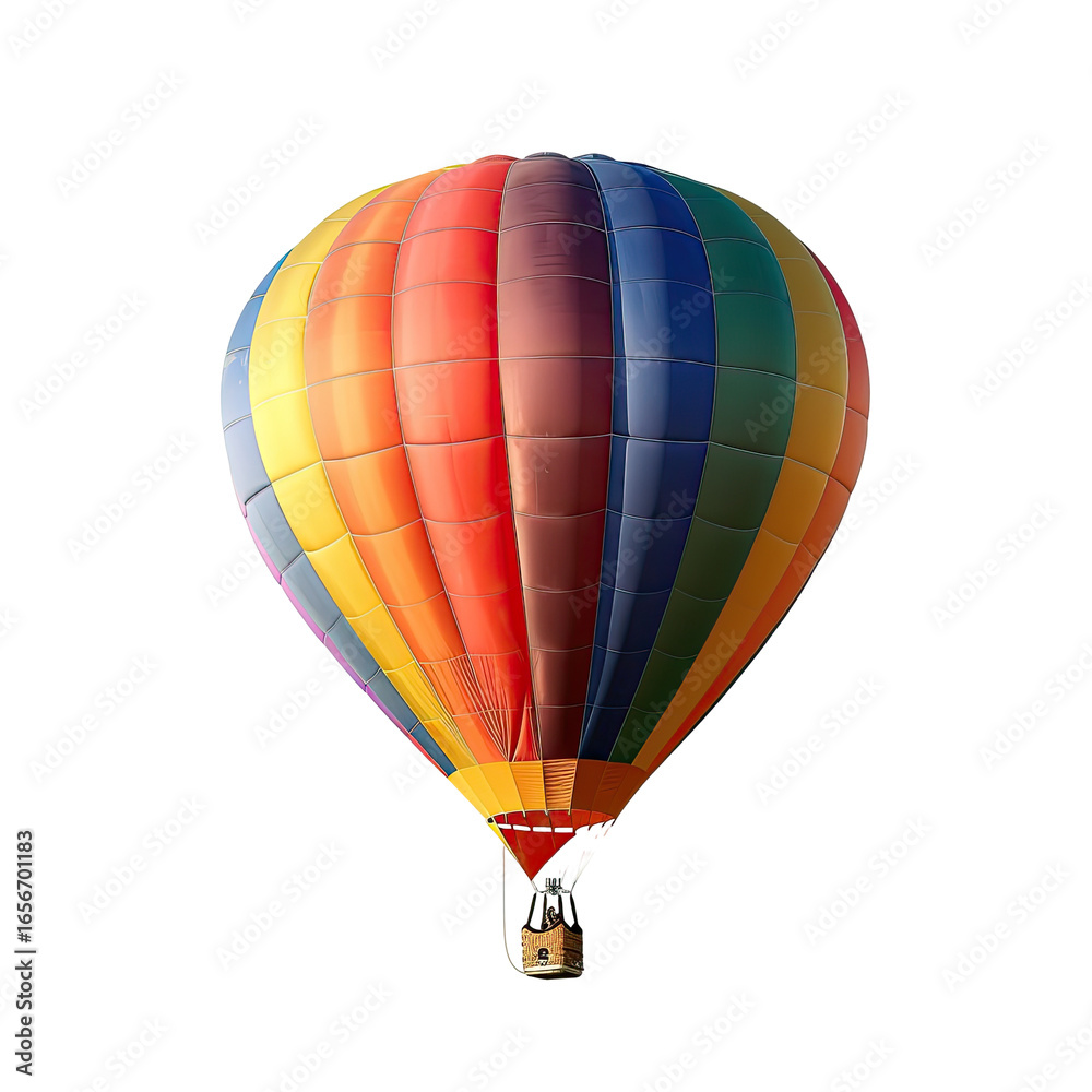 Fototapeta premium Hot Air Balloon Ascends Skyward, Peaceful Flight