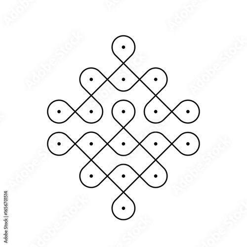 Easy Rangoli Kolam to draw on daily basis!