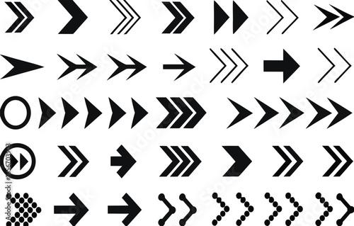 Free Vector Arrow Icons | Forward, Right, Navigation, Pointer, Move, Guide, Path, Direction, Symbol, Play, Step, Progress, Indicator