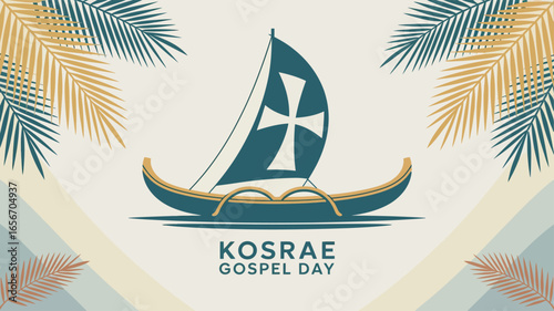 Kosrae Gospel Day Celebration with Traditional Canoe Poster