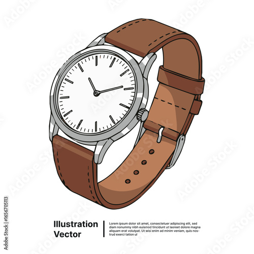 Classic Wristwatch Illustration Elegant Timepiece Design