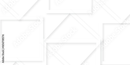 Abstract geometric technology background  white color box line banner digital triangular element paper surface .	
