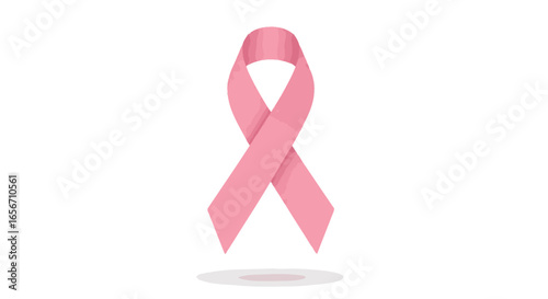 Stylized Pink Ribbon Symbolizing Breast Cancer Awareness for Fundraising Campaigns, Health Initiatives, and Community Support Events in a Modern, Minimalist Design for Nonprofit Organizations