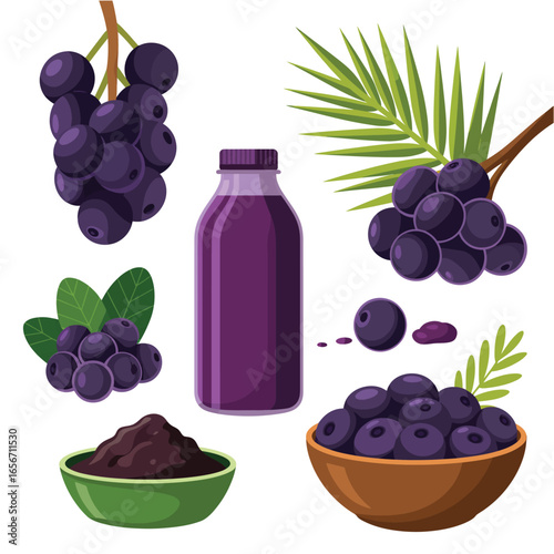 Aronia berry products and fresh fruit assortment