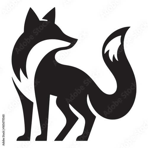 Stylized Fox Silhouette Logo Icon Design