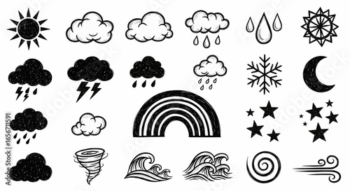 Multimedia and communication icon set with microphone, notification bell, photo gallery, and digital interface symbols in solid black vector style.