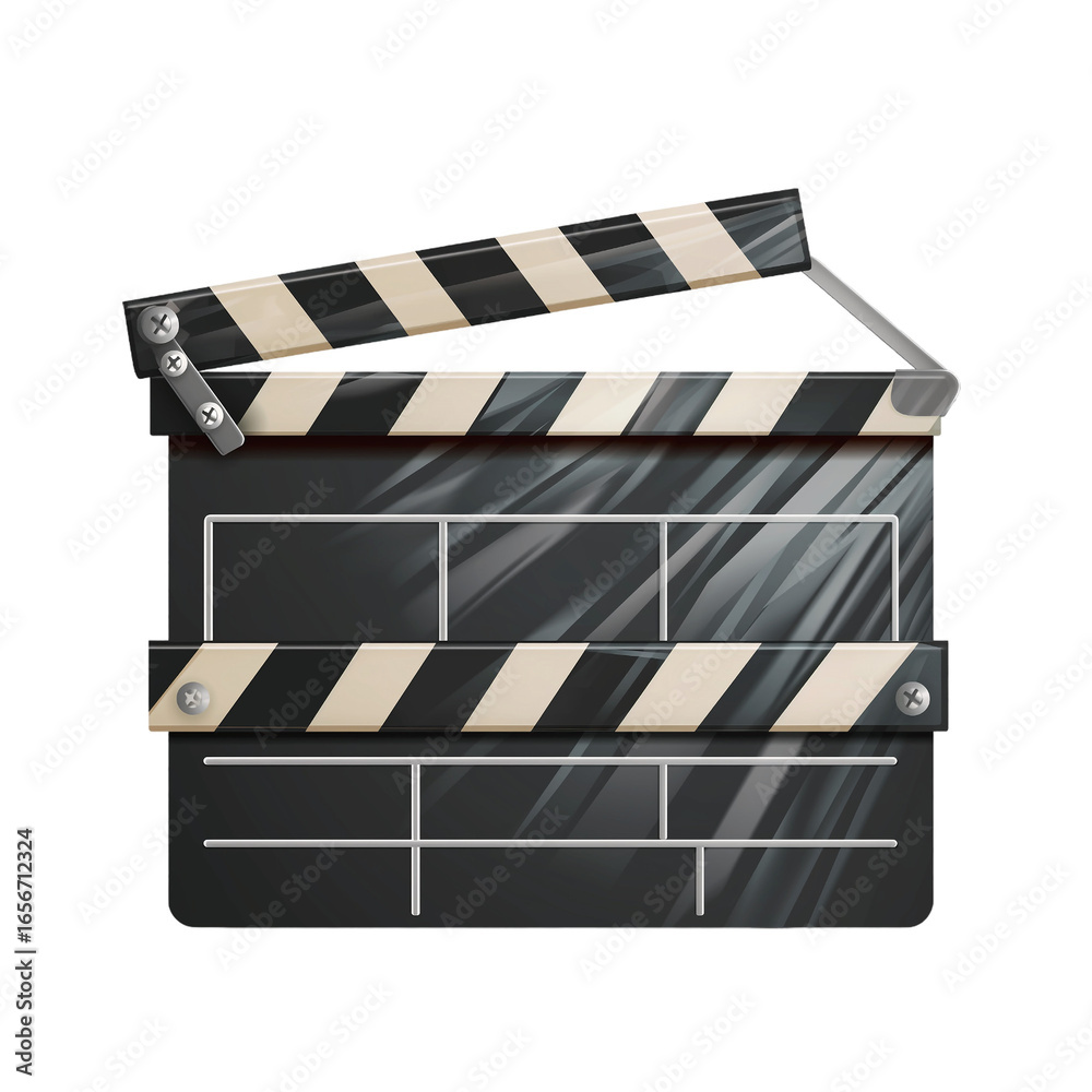 Fototapeta premium Movie clapper board isolated on transparent background
