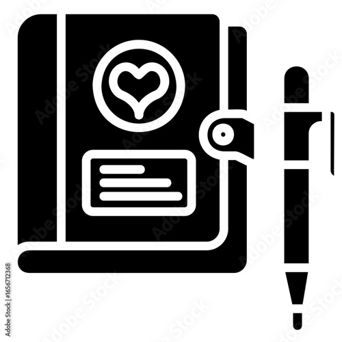 Solid Glyph Diary Icon