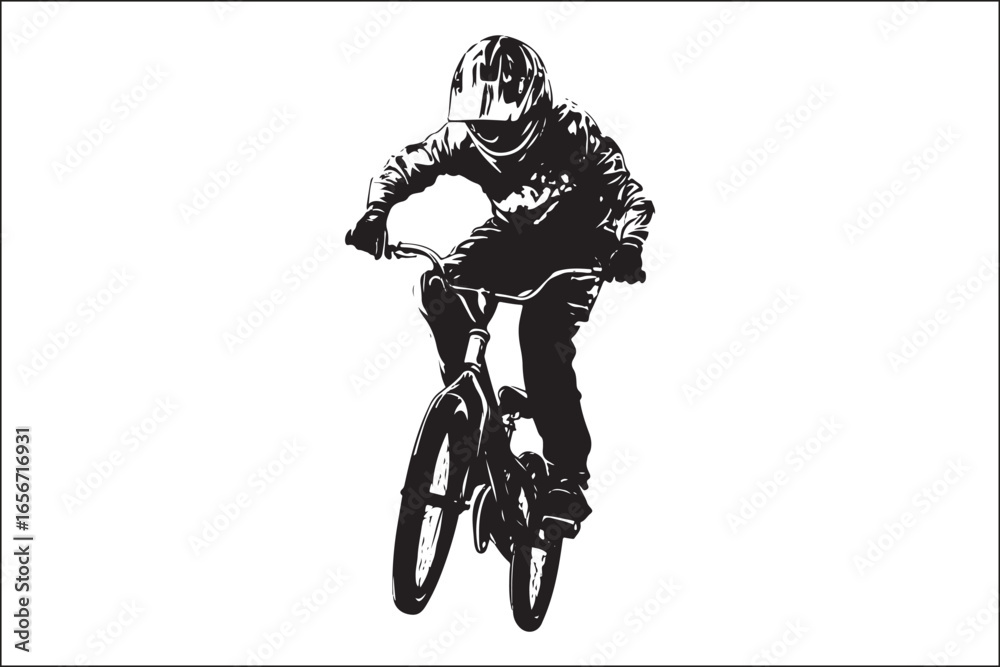 Obraz premium Mountain Biking Silhouette Pack | Extreme Cycling Vector Set