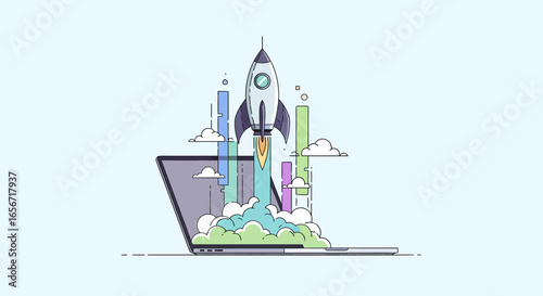 space rocket vector illustration