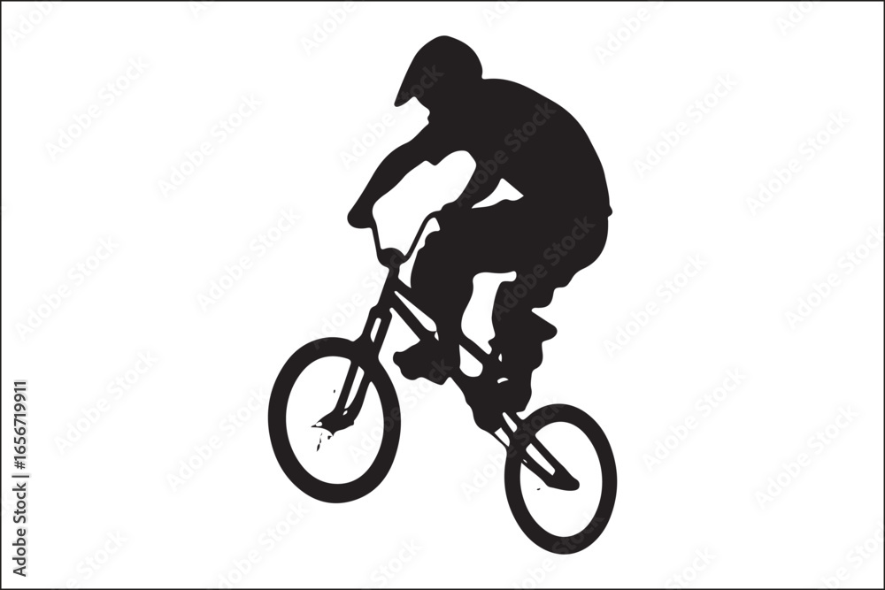 Naklejka premium Mountain Biking Silhouette Pack | Extreme Cycling Vector Set