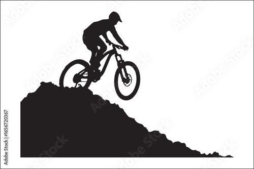 Mountain Biking Silhouette Pack | Extreme Cycling Vector Set