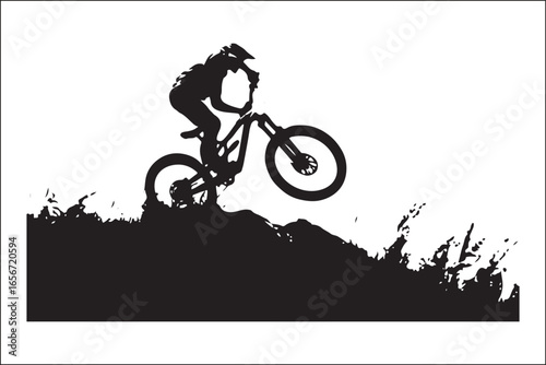Mountain Biking Silhouette Pack | Extreme Cycling Vector Set