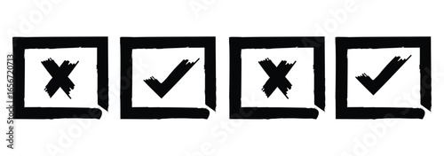 Hand-drawn red check mark illustration on black background Symbol of validation and agreement concept