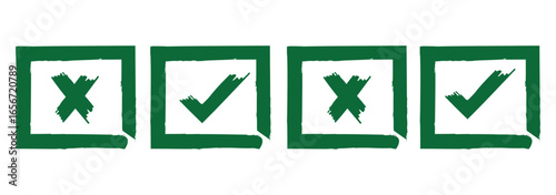 Hand-drawn red check mark illustration on black background Symbol of validation and agreement concept