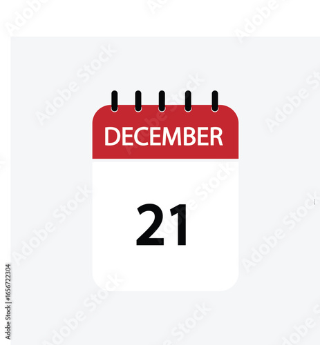 21 december calendar december calendar vector illustration