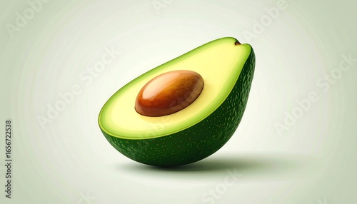 Ripe Avocado Half with Closeup.