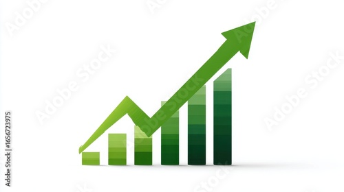 Free Download An upward arrow chart clipart, success element, bold flat design, green tones, isolated on white background.  - GFXLoad
