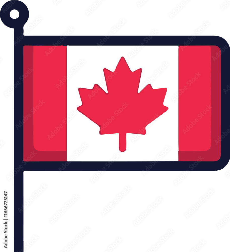 Fototapeta premium flat design Canada flag
