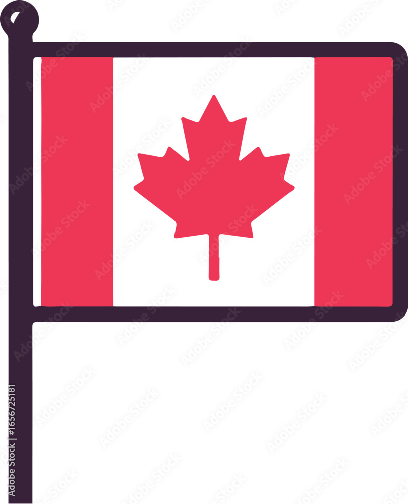 Obraz premium flat design Canada flag