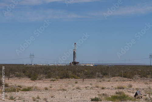 Centenario, Neuquén, Patagonia, Argentina: Oil and gas well located near Provincial Route 67. In the province of Neuquén is the Vaca Muerta geological formation, where the unconvent