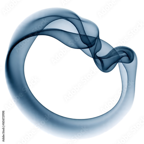 Blue Smoke Wave Isolated on White Background