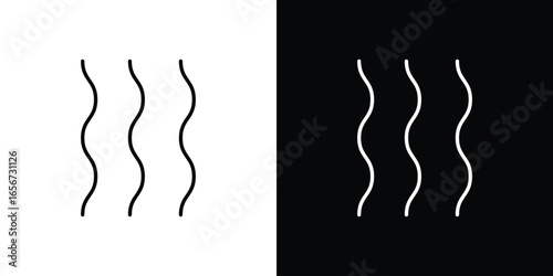 Steam Icon in Line Art Style with White and Black Backgrounds
