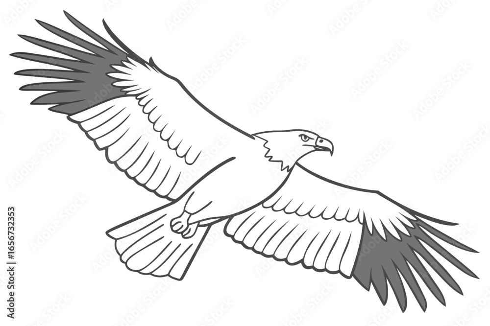 Obraz premium Lone Bird on a Hill: A Serene Nature Vector Illustration