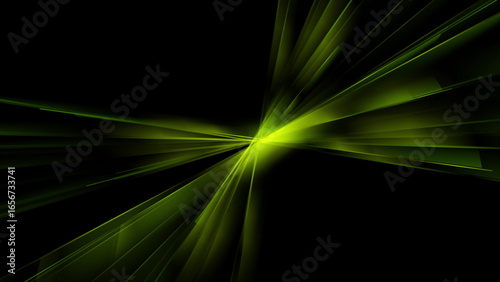 Vibrant green abstract shiny rays modern tech background
