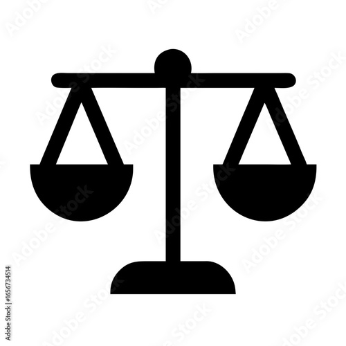 Justice Scale Icon | Law Balance Symbol | Equality Fairness Graphic | Legal Court Vector | Attorney Judgment Illustration | Rights Decision Weighing Design