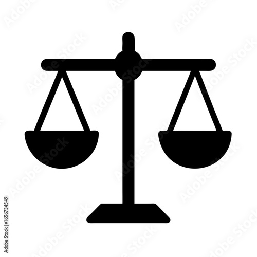 Justice Scale Icon | Law Balance Symbol | Equality Fairness Graphic | Legal Court Vector | Attorney Judgment Illustration | Rights Decision Weighing Design