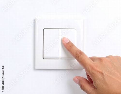 hand switching the switch button on and Off 