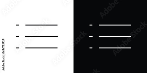 List Icon in Black and White with Simple Design