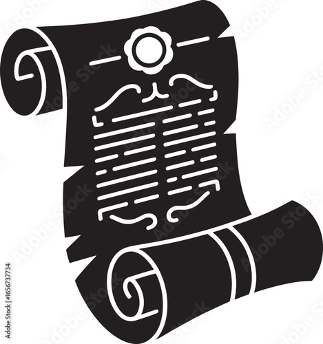 Ancient scroll with wax seal and text silhouette royalty free stock photos premium quality