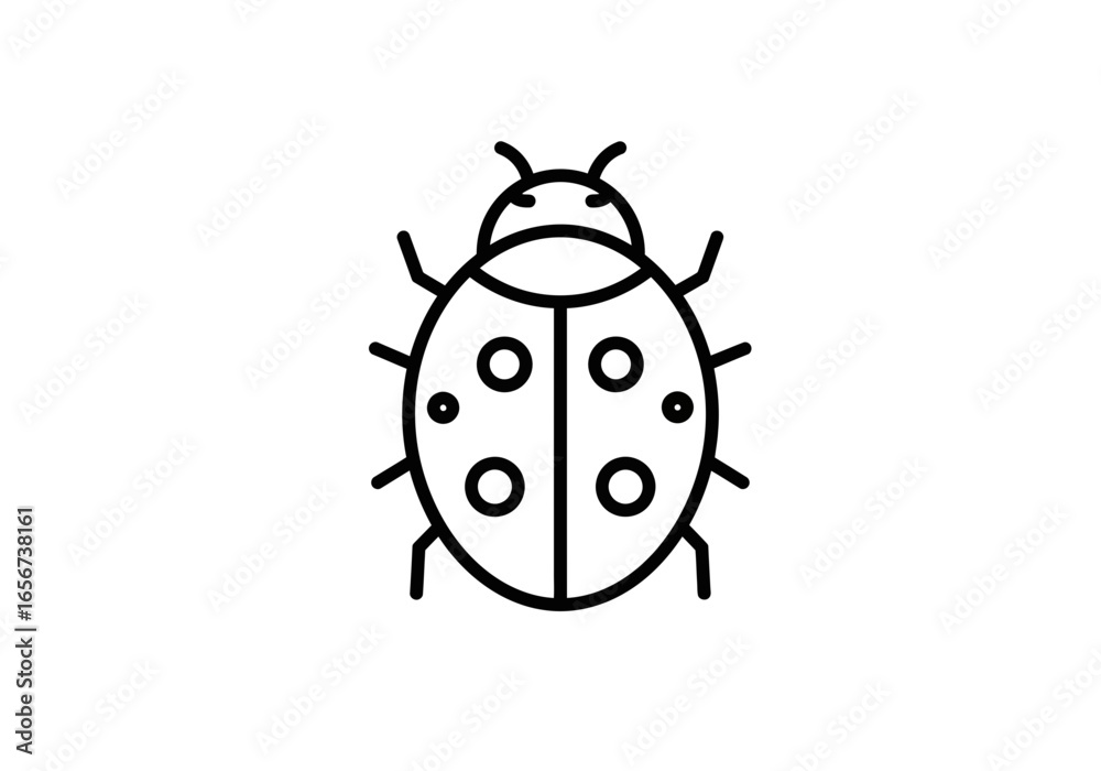 Fototapeta premium Ladybug Icon | Insect Nature Symbol | Environmental Health Graphic | Cute Bug Vector | Nature Illustration | Eco-Friendly Insect Design