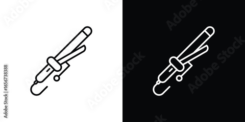 Hair Curling Iron Icon Isolated on White Background