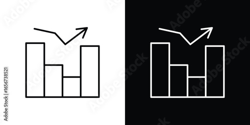 Bar Graph Showing Recovery with Upward Trend, Isolated on White Background