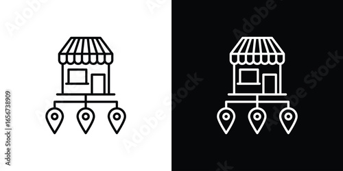 Store Locations Icon, Isolated on White Background