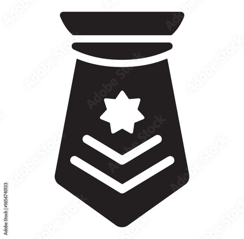 Vector illustration of a police officer or military rank insignia in monochrome