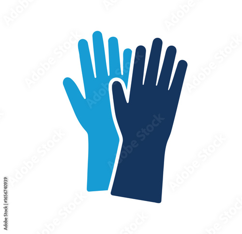 Pair of medical gloves Flat Vector icon symbol Design
