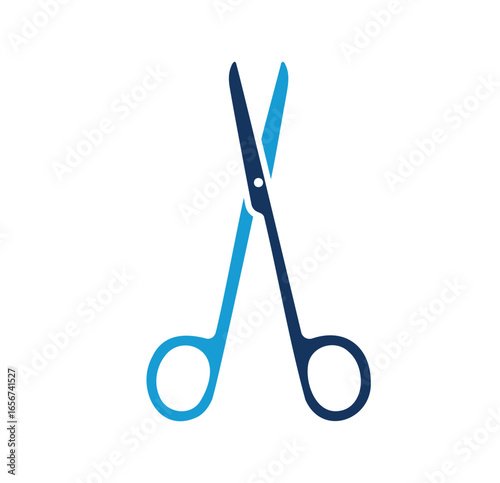 Surgical scissors for medical procedures Flat Vector icon symbol Design