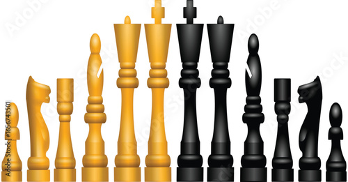 Classic chess game board with pieces