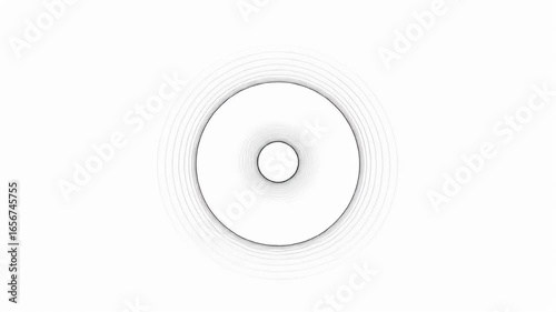 A central perspective with multiple concentric rings fading outward into white space