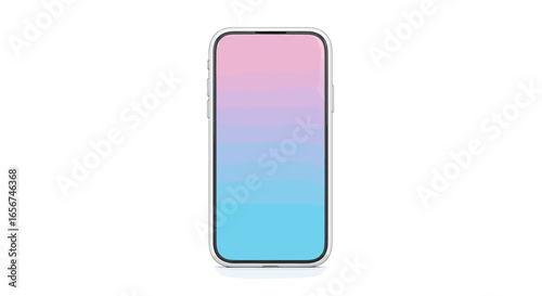 Modern smartphone displaying a vibrant, smoothly transitioning gradient wallpaper, blending soft pastel hues of pink, purple, and blue.