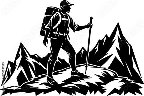 Mountain Hiking Adventure with Backpack