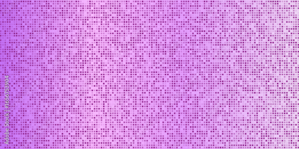 Fototapeta premium Pink purple disco party pattern background. Iridescent sequin mosaic texture. Abstract shining halftone wallpaper. Pop up comic glitter sparkles backdrop. Retro vector design template. Eps10