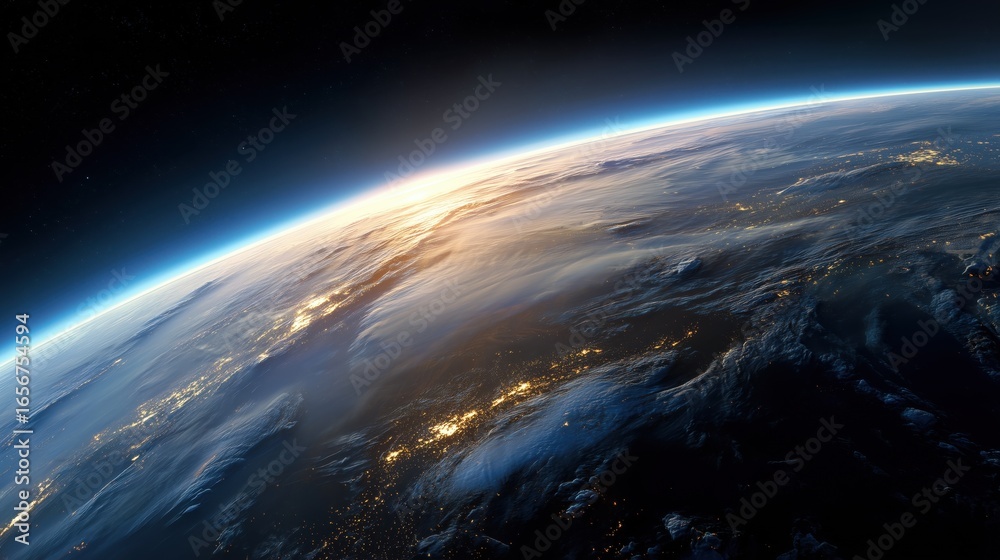International Day for the Preservation of the Ozone Layer. Ultra realistic image of Earth from space with a glowing protective ozone layer shield, clear atmosphere International Day for the Preservation of the Ozone Layer. Ultra realistic image of Earth from space with a glowing protective ozone layer shield, clear atmosphere
