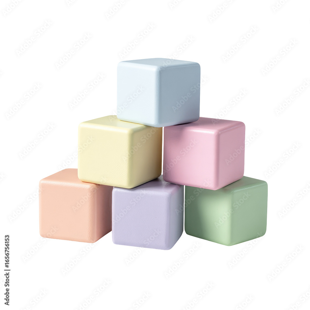 Obraz premium Stack of pastel-colored cubes